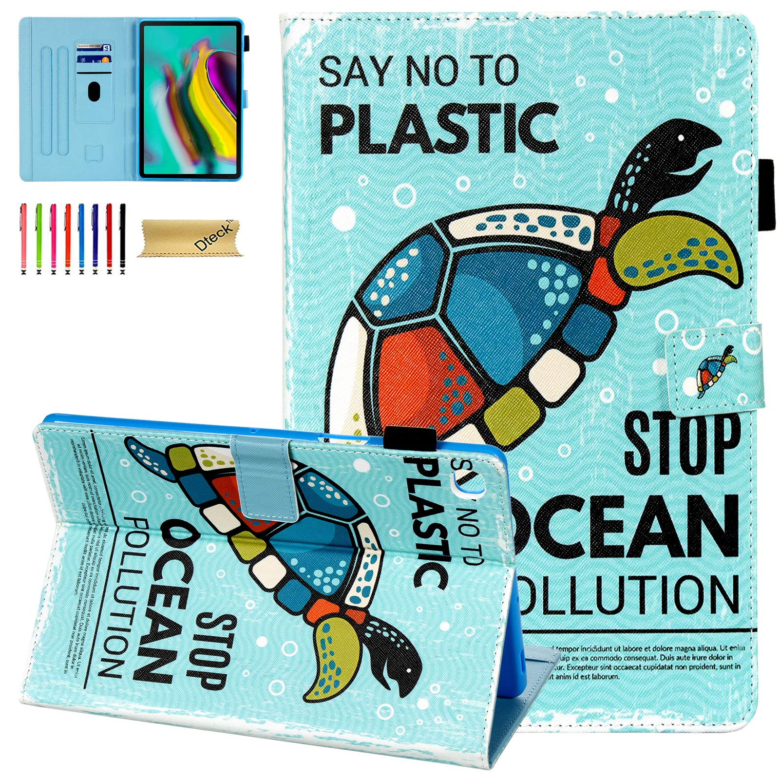 Dteck Case for Samsung Galaxy Tab S5e 10.5 SM-T720/T725/T727 - Slim Folio Stand Premium PU Leather Case with Auto Wake/Sleep Smart Cover for Galaxy Tab S5e 10.5 2019 Release, Sea Turtles