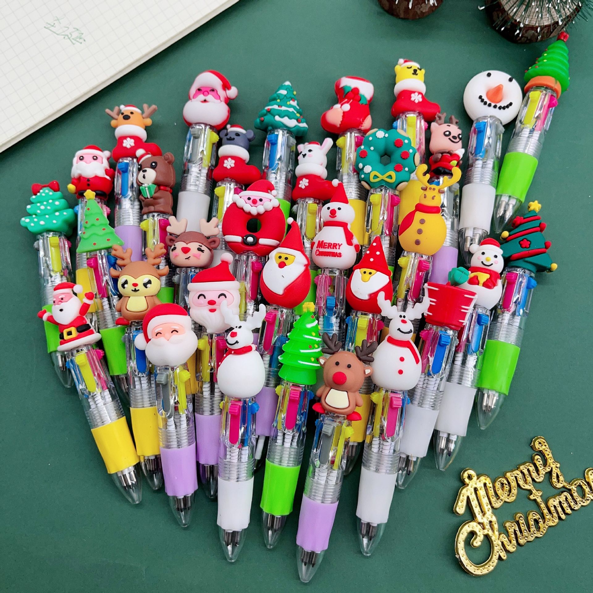 34 Stylos Kawaii 4 Couleurs - Animaux Mignons, Cadeaux Enfants, Anniversaire - Pochette Surprise