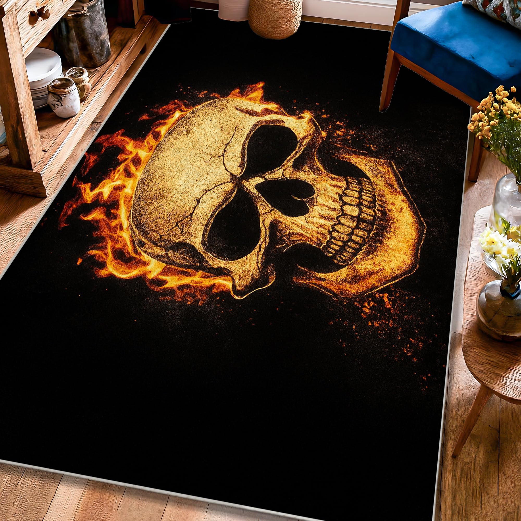 Tapis gothique d'Halloween pour salon et chambre à coucher cocooning