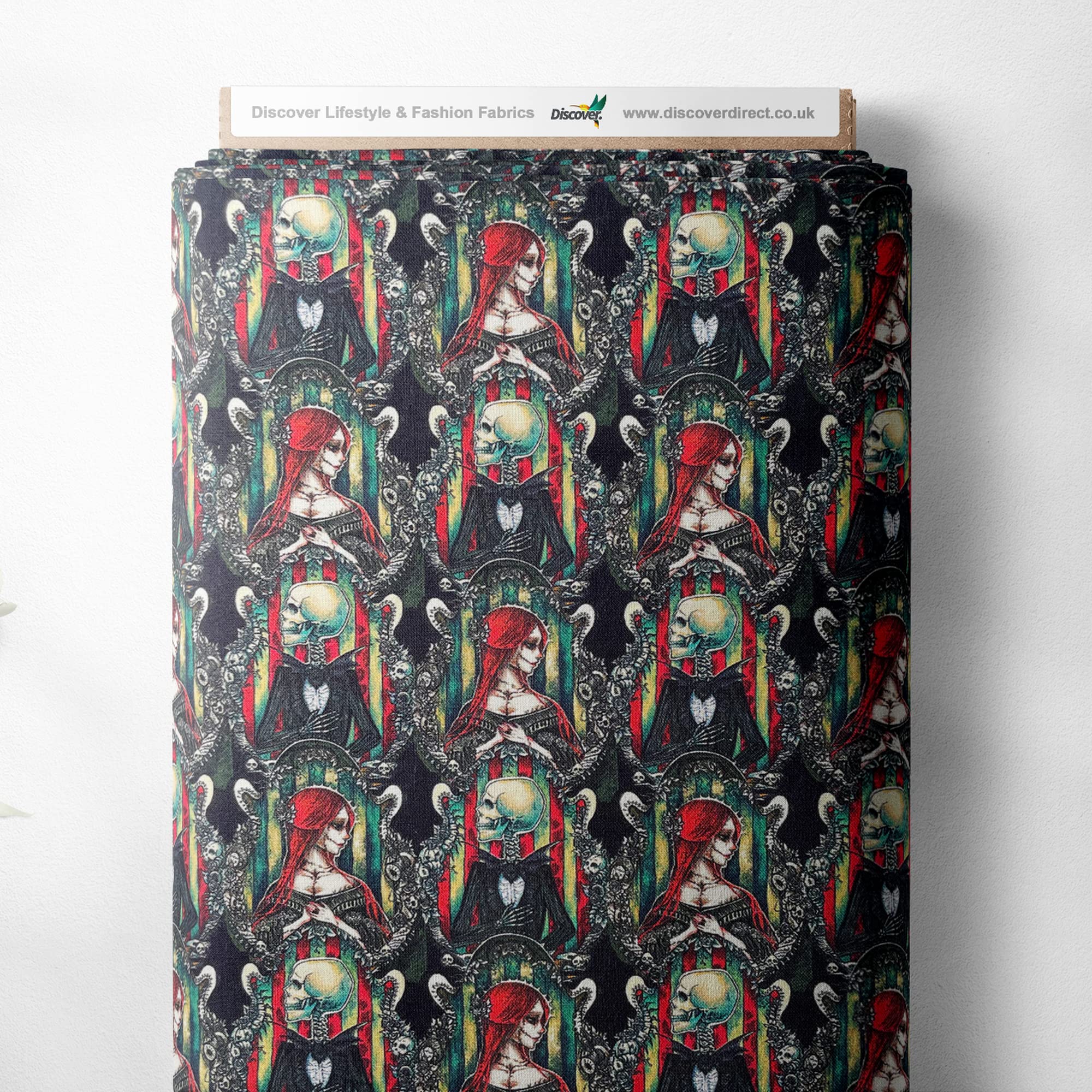 100% Cotton Halloween Spooky Scary Printed Design Quilting Craft Dress Quality Sewing Fabric Material | 55" - 140 cm Wide (per Metre, Love Hurts)