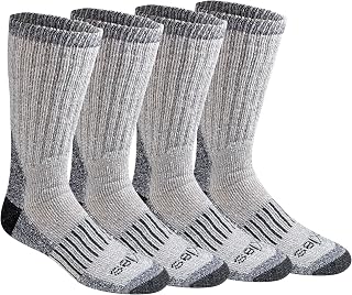 Dickies Men's Heavyweight Wool Blend Thermal Crew Socks, Moisture Wicking Arch Support