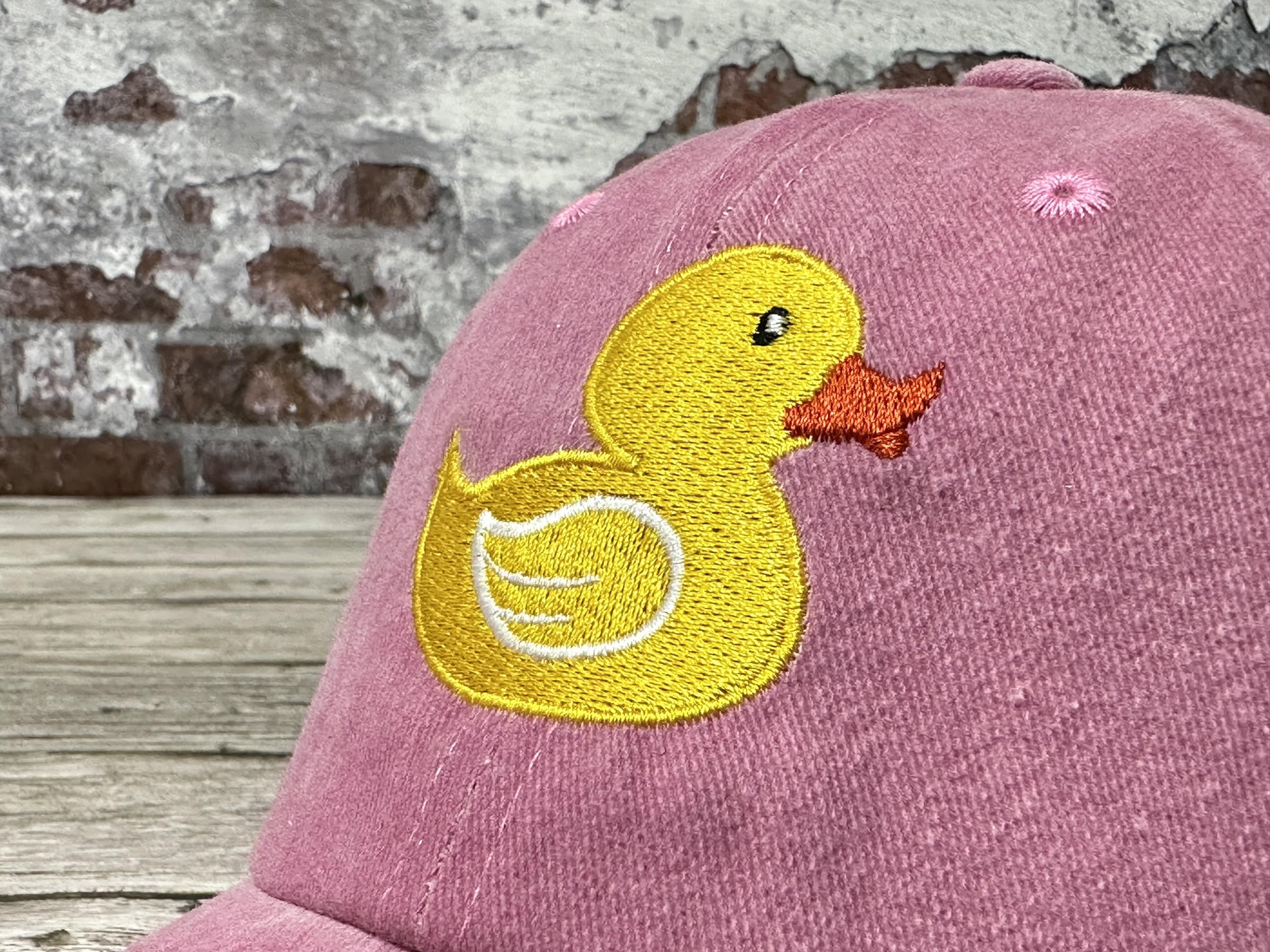 Sombreros de béisbol bordados de pato amarillo para hombres y mujeres, Pato (rosa lavado) 3