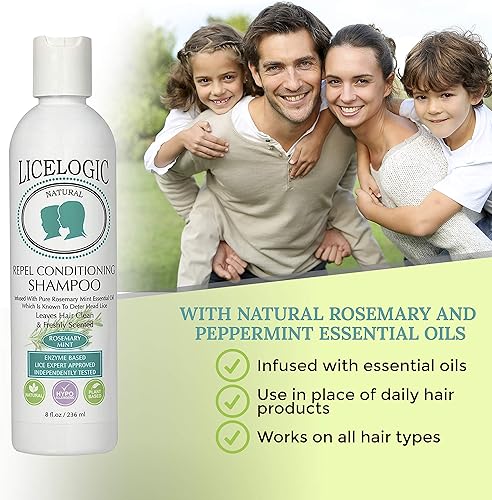 Miniatura 4 de LiceLogic Champú para la prevención de piojos de cabeza fabricado con licezima natural fórmula no tóxica para niños seguro para uso diario repele