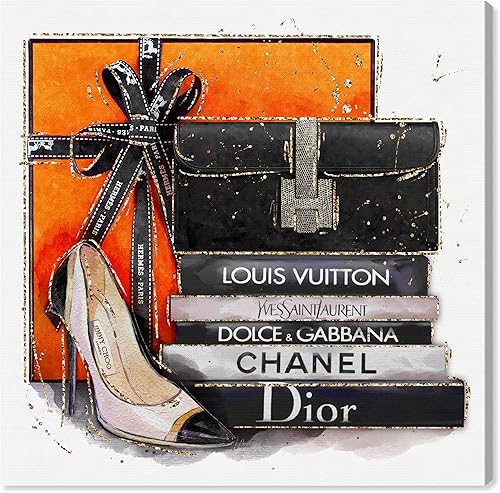 Wynwood Studio Arte en lienzo envuelto contemporáneo de moda y glamour, color marfil, arte de pared para sala de estar, dormitorio y baño, 20 x 20