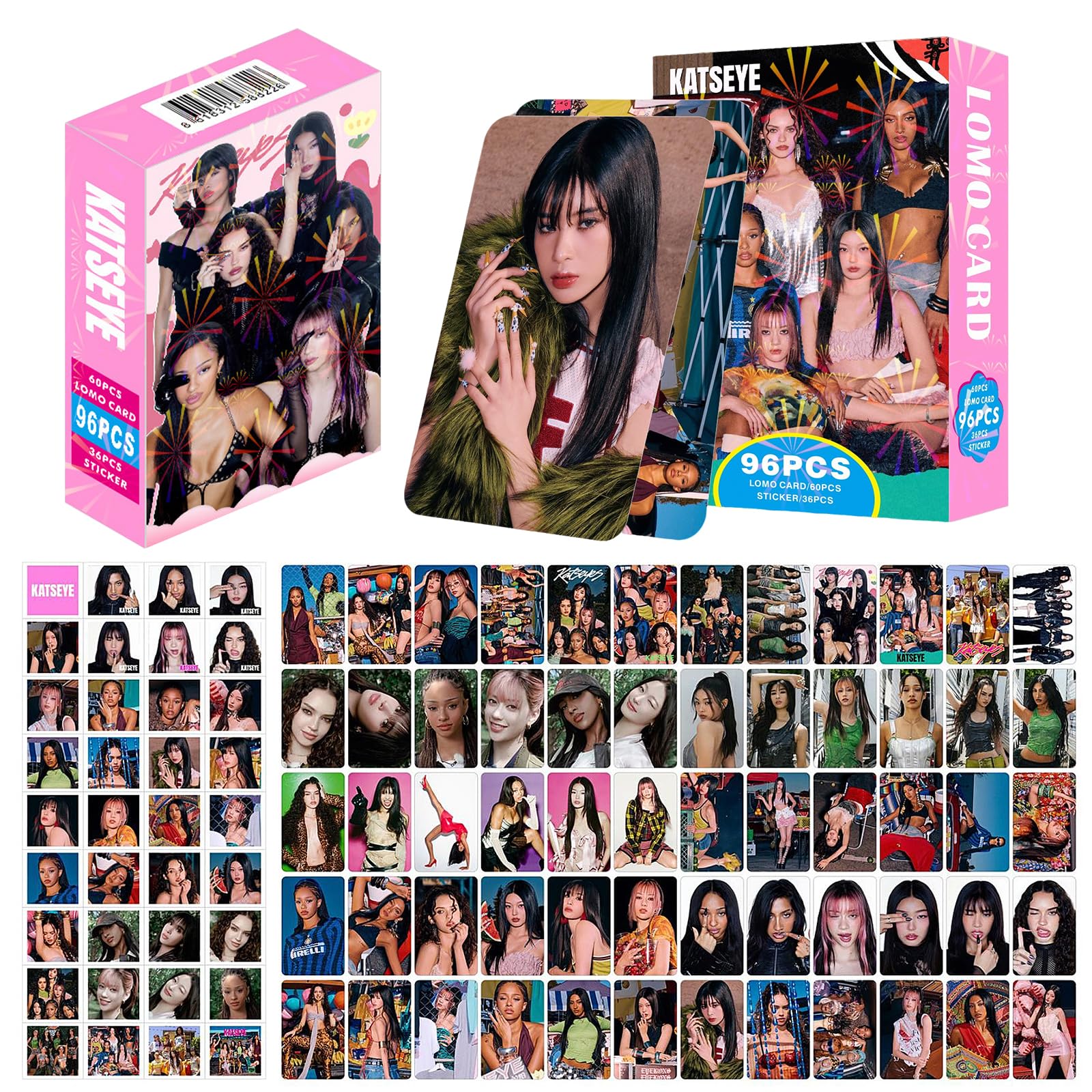 MXP 132pcs Cards Set for KATSEYE, Photocards Set for Fans(Pink box)