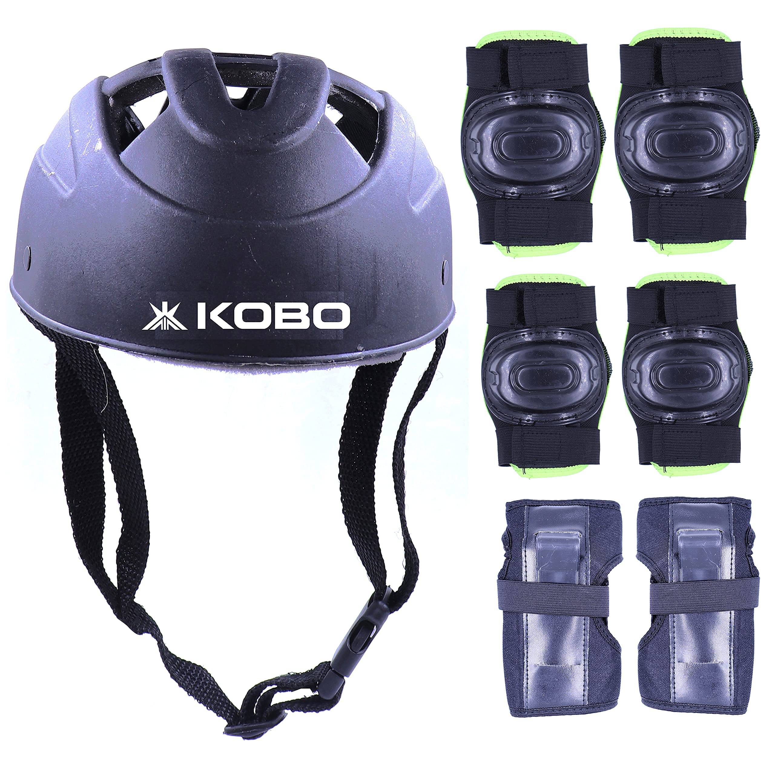 Kobo Skating Set Plastic Skating Cycling Protective Set with Helmet for Knee, Elbow and Palm Hand for 6-15 Years, Kids (Multi Colour) Full Protective Set, Black, Medium (B093T5D4Y6) Amazon Price History, Amazon Price Tracker