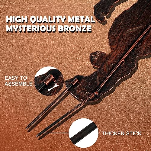 Miniatura 4 de TT & MM Bigfoot - Juego de 2 estacas de metal para decoración de patio, regalo de Sasquatch de pies grandes para hombres y mujeres, estatuas de