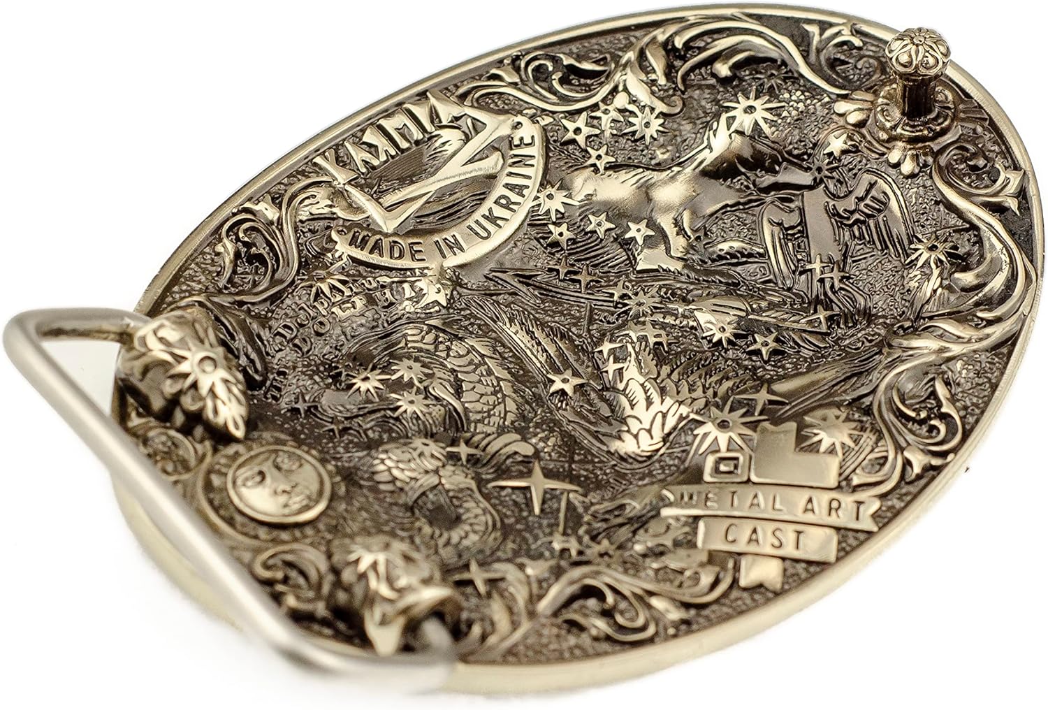 Capricorn german silver belt buckle, Capricorn Sea Goat Horoscope Astrological Zodiac Sign solid belt buckle for mens and womens casual belt