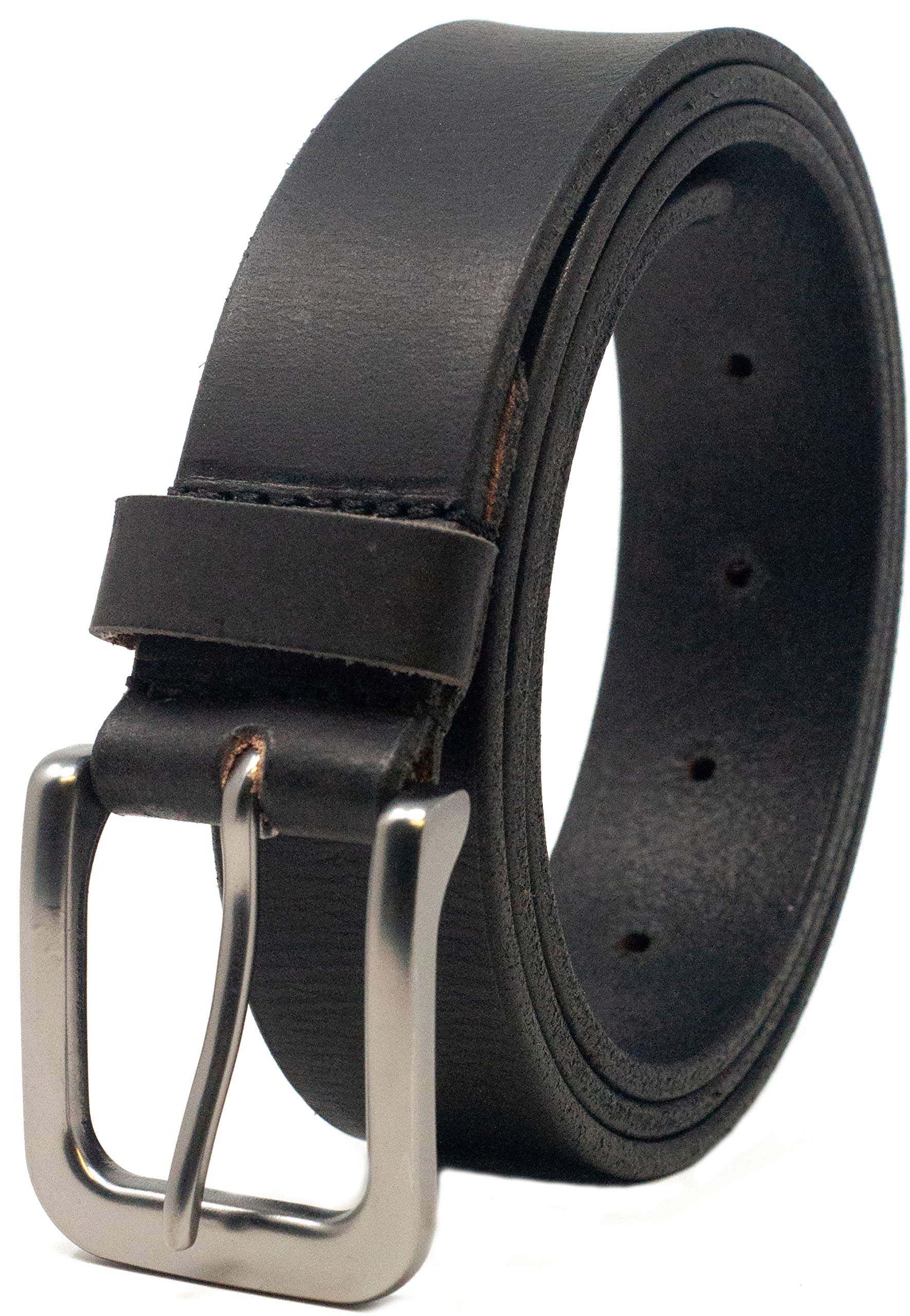 Ashford Ridge34mm (1.25") Full Hide Leather Belt, Black, Medium (32" - 36" waist)