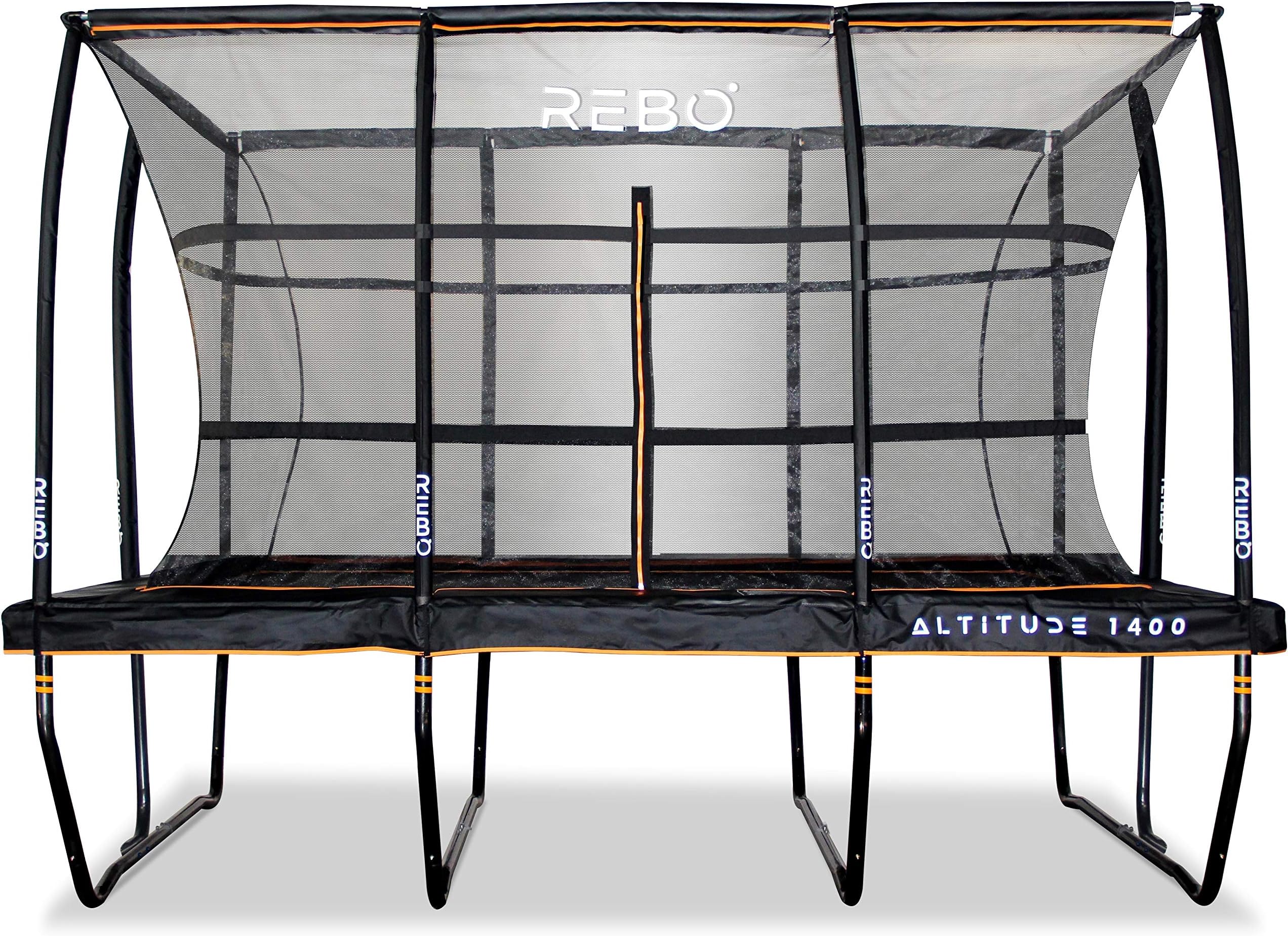 Rebo® Altitude Rectangle Trampoline and Safety Enclosure 3 Sizes