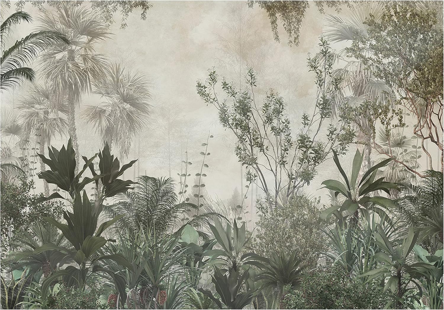 Fototapete Palmblatt Grün Gold - 352x250cm Vliestapete Für Wohnzimmer & Schlafzimmer