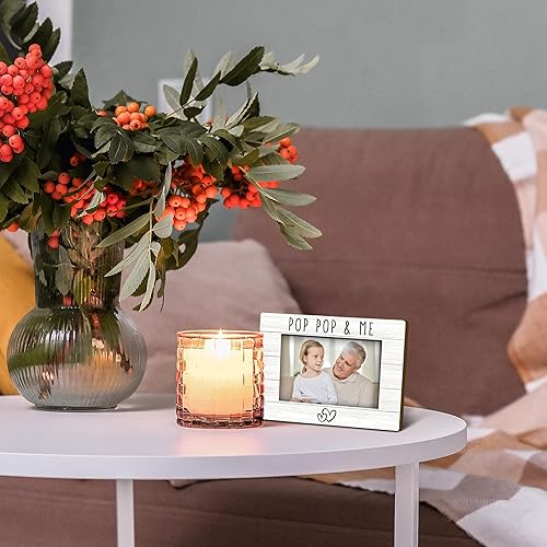 Miniatura 2 de Marco de fotos Pop Pop Gifts de 4 x 6 pulgadas, marco de fotos de madera PopPopPop, regalos de cumpleaños para el abuelo de parte de los nietos,
