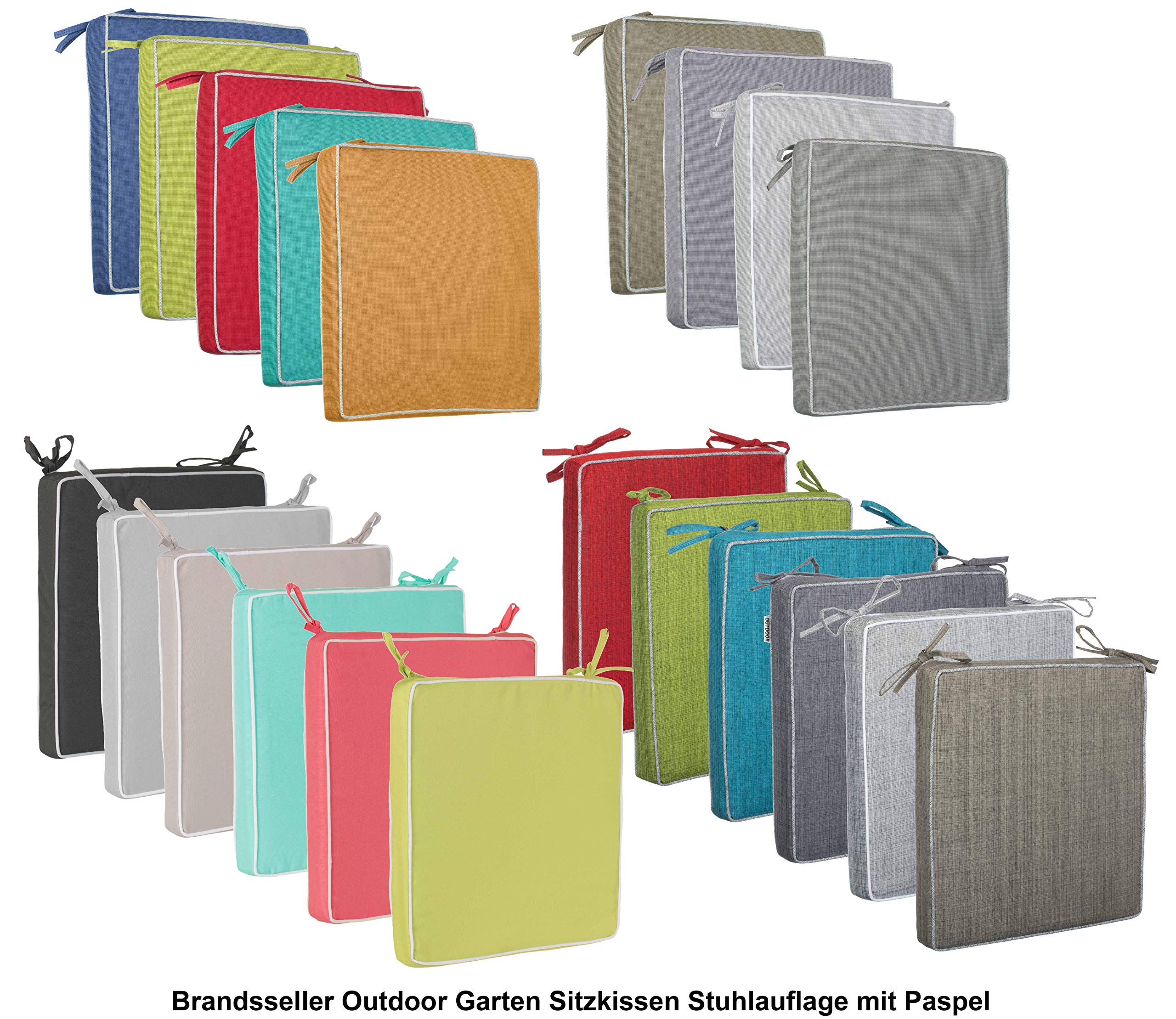 Brandsseller Set 4 Cuscini per Sedia 40x40x4 cm Idrorepellenti Antimacchia Antracite
