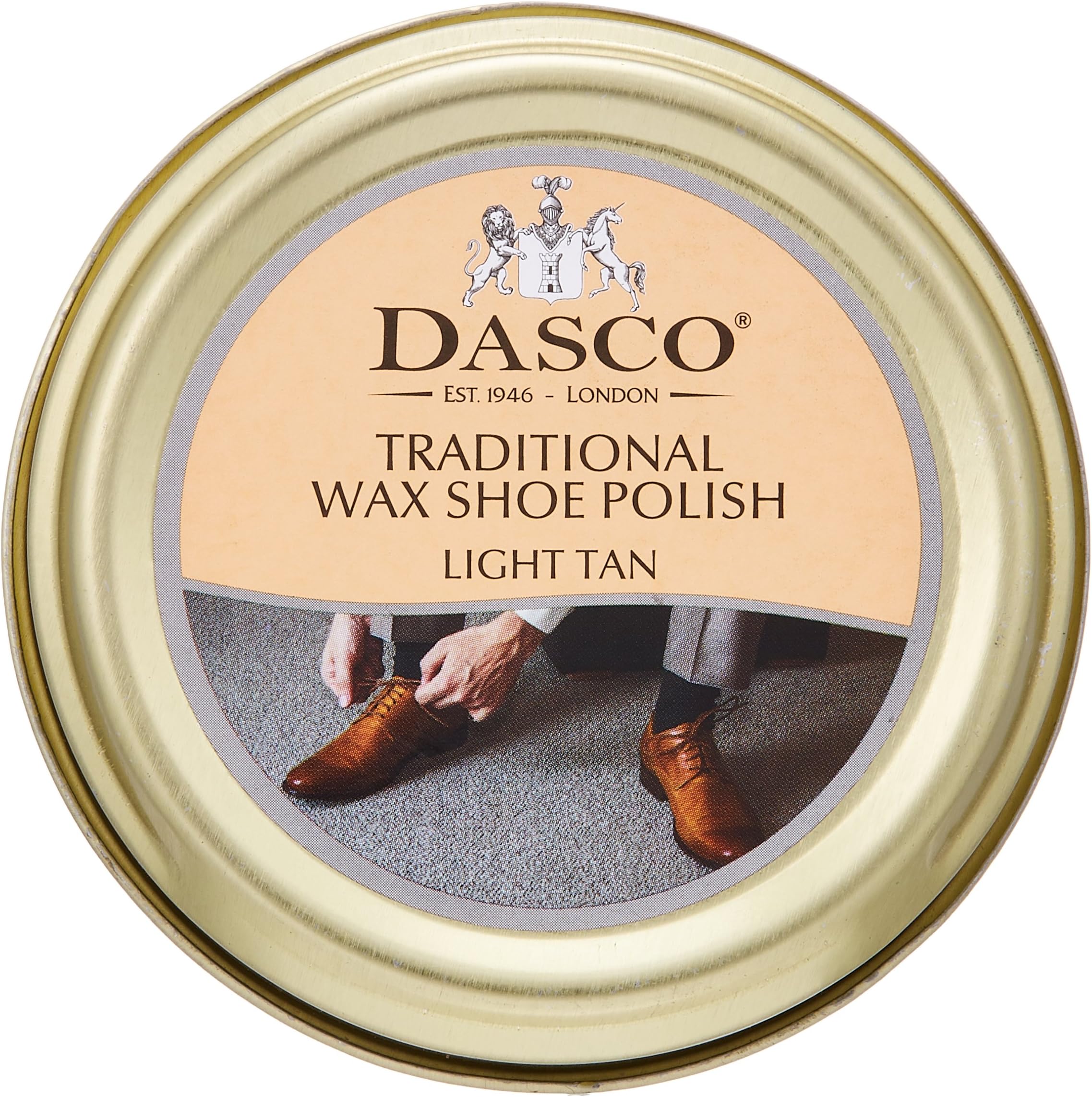 Dasco Traditional Wax Shoe Polish, 50ml tin (Light Tan)