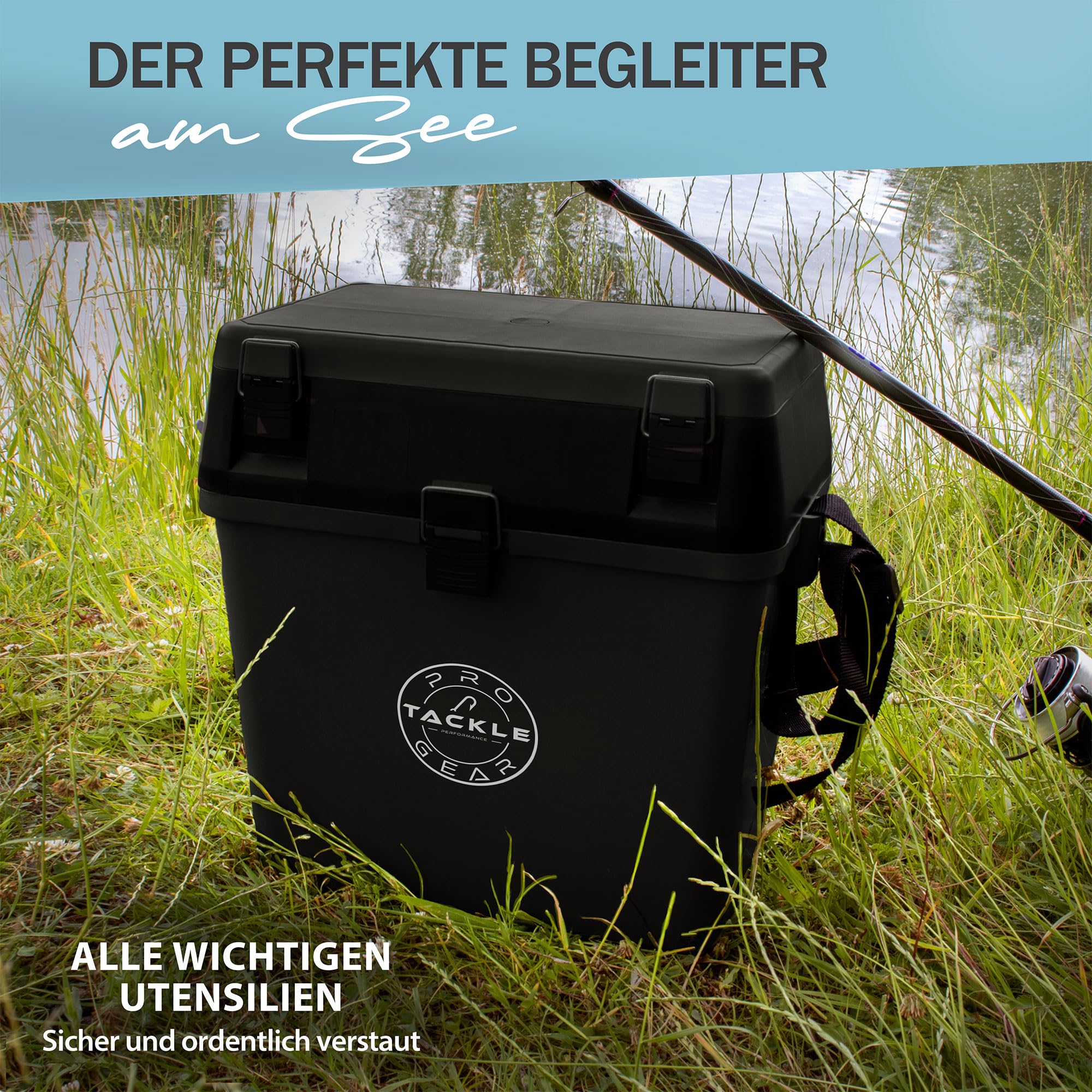 Pro Tackle Allround Angelkoffer Sitzkiepe | Inklusive 4x Angelboxen, Boxen im Deckel, Für Angelzubehör