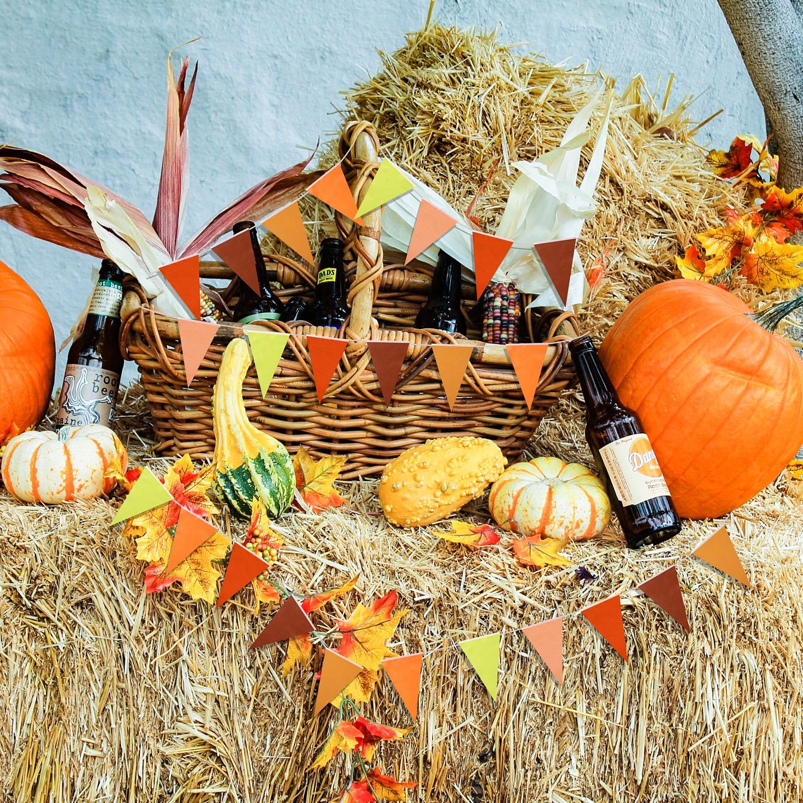 Herbst-Deko: 12-teiliges Set Hängender Ahornblätter & Wirbel Für Girlanden – Orange, Gelb, Braun