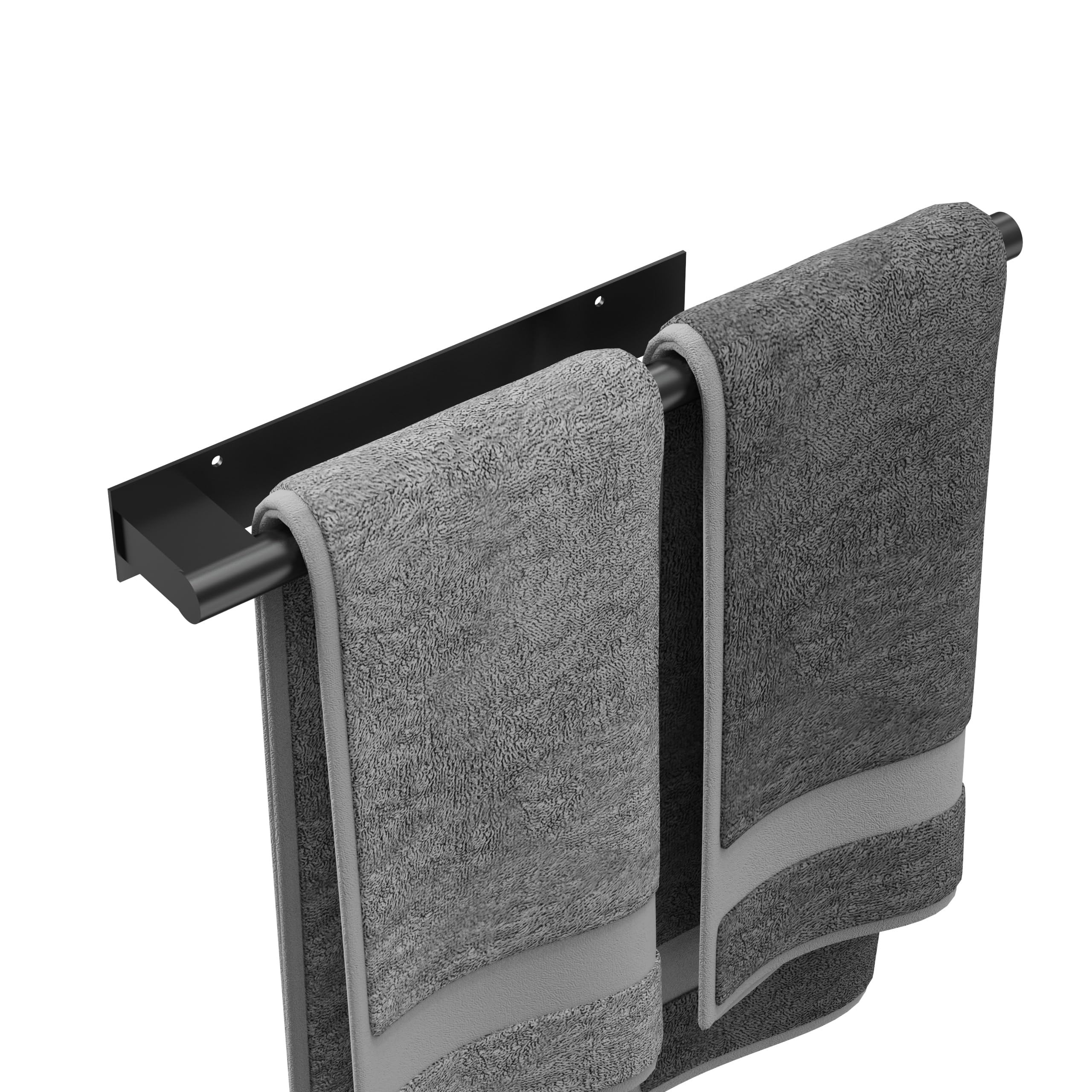 MIROAMZ 15inch Self Adhesive Hand Towel Holder/Towel Bar, Stainless Steel Rustproof Stick on Wall Rack for Bathroom/Kitchen Space-Saving, Square