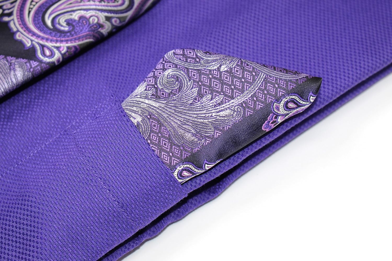 C. Allen Men's Solid Square Pattern Regular Fit French Cuffs Dress Shirts with Tie Hanky Cufflinks Combo - Image 6