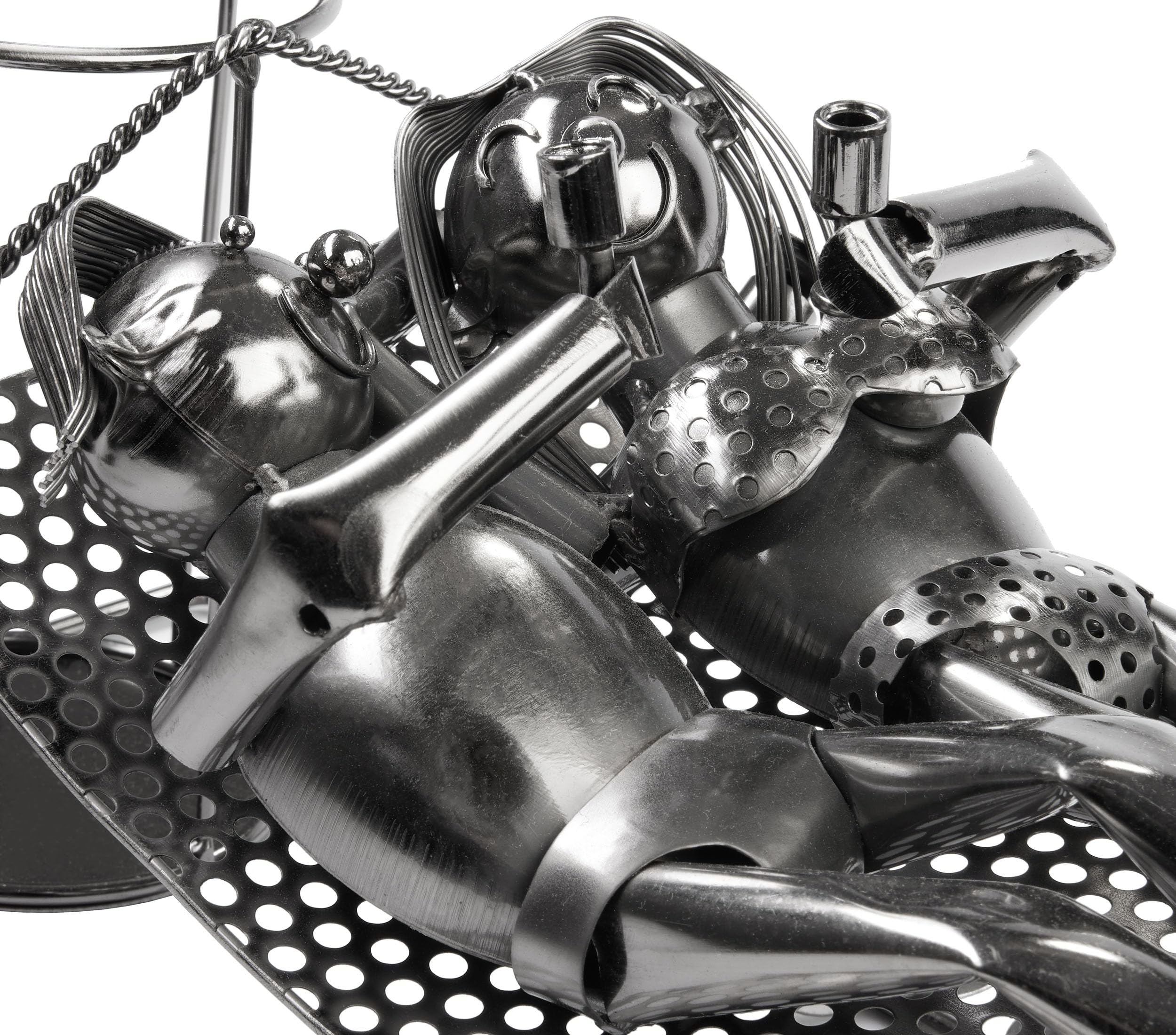 Portabotellas Metálico Con Farol Para Vela - Escultura Pareja Bailando, Regalo Romántico Con Tarjeta