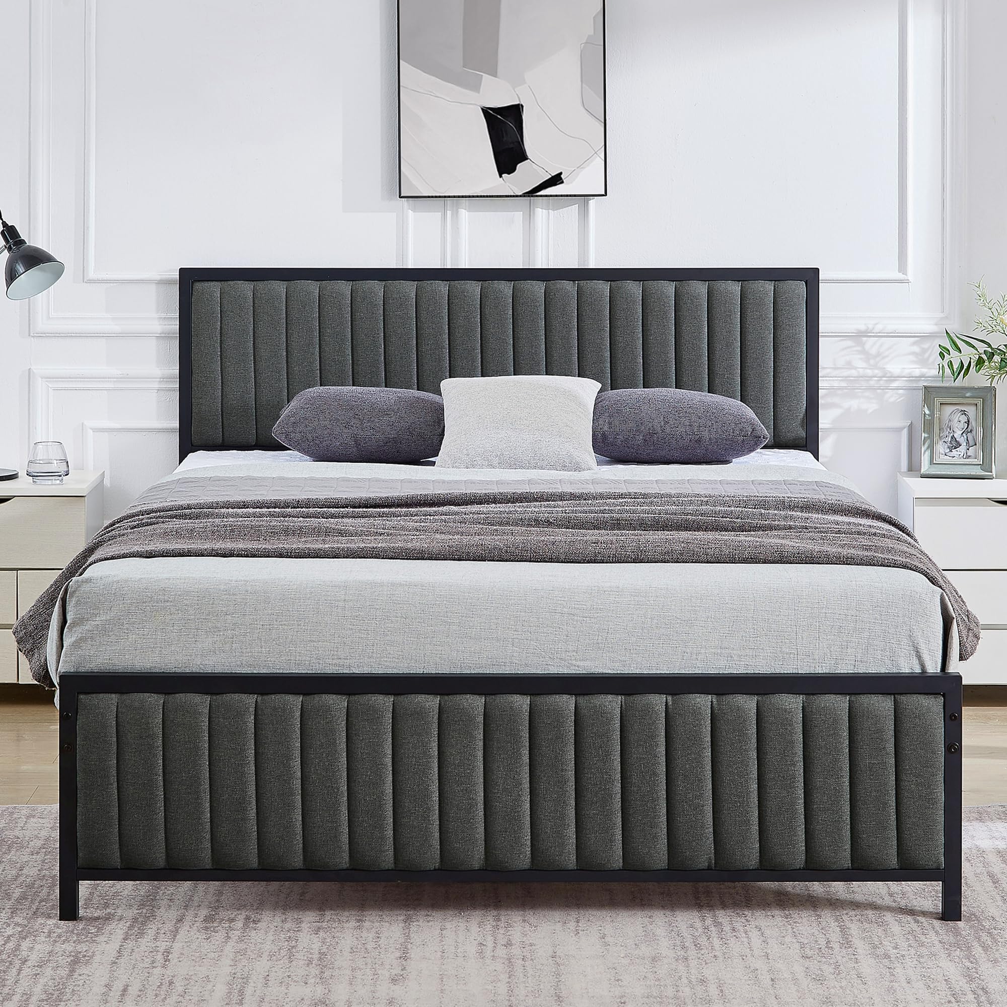 Snapklik.com : VECELO Queen Bed Frame