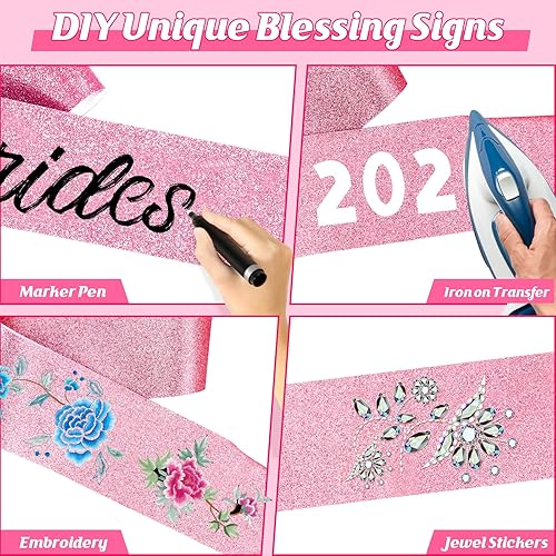 Miniatura 10 de Dreamtop 16 unidades de banda de satén blanco blanco para concursos de personas mayores 2025 banda blanca para concursos de belleza