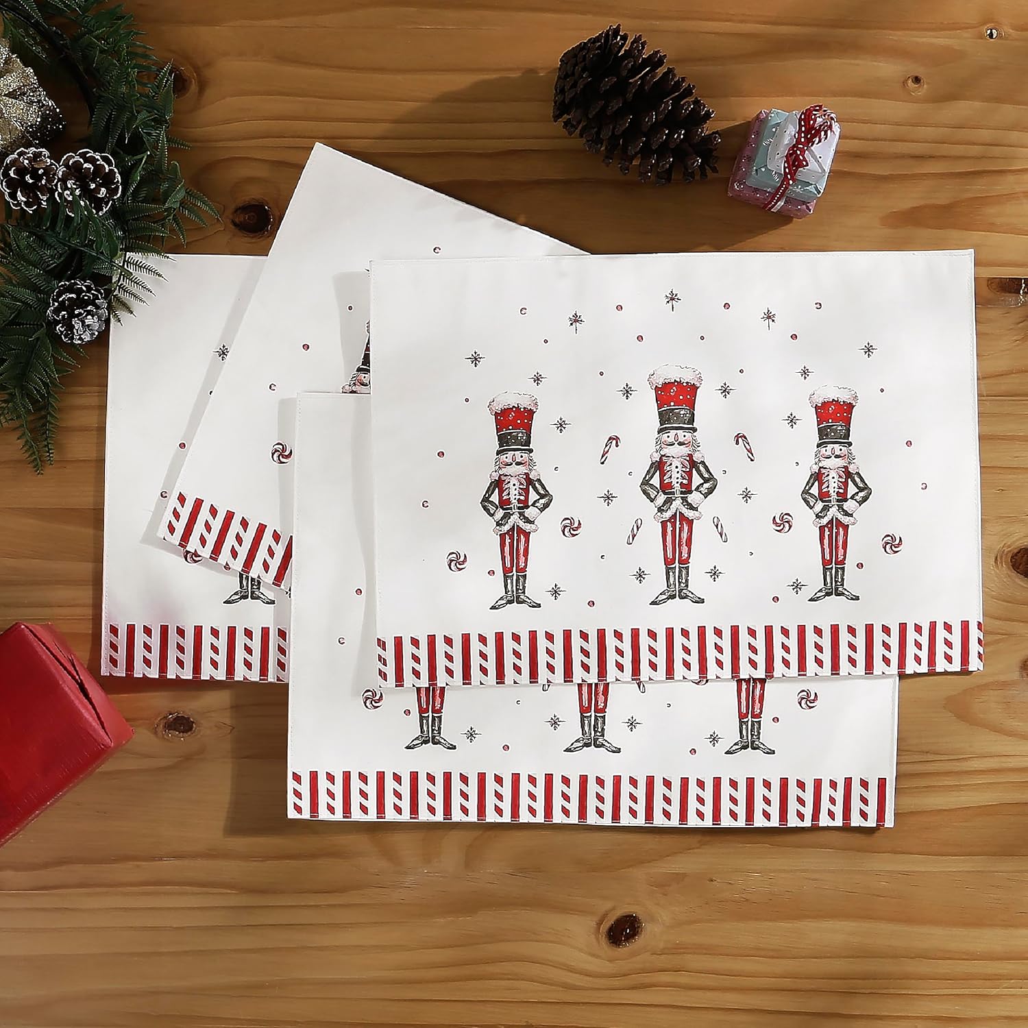 Avanti Linens - Table Runner, Polyester Tabletop Accessories with Printed Border, Holiday Home Decor, 14" x 72" (Nutcracker Candy)