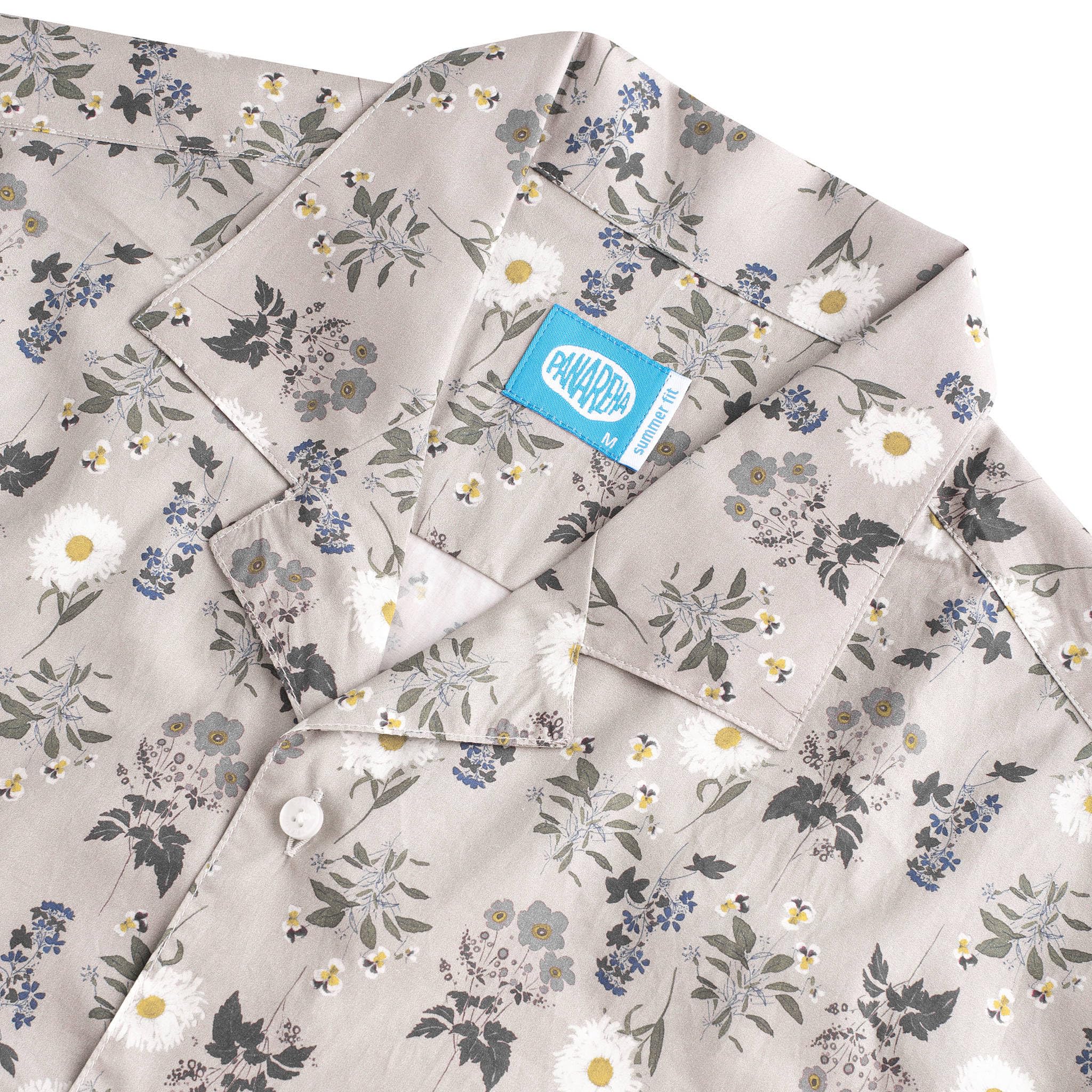 Panareha Camicia Hawaiana Aloha da Uomo a Fiori CEFALU Grigio (M)