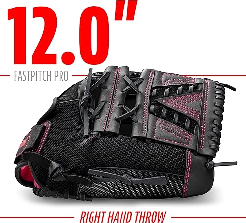 Miniatura 23 de Franklin Sports Guante de softbol para niñas, diseño de molino de viento para mujer, diseño de lanzamiento lento, para hombre derecho e izquierdo