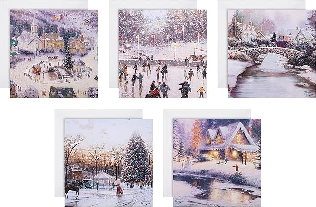 Hallmark Charity Christmas Cards - Pack of 30 in 5 Thomas Kinkade Designs, 25572258