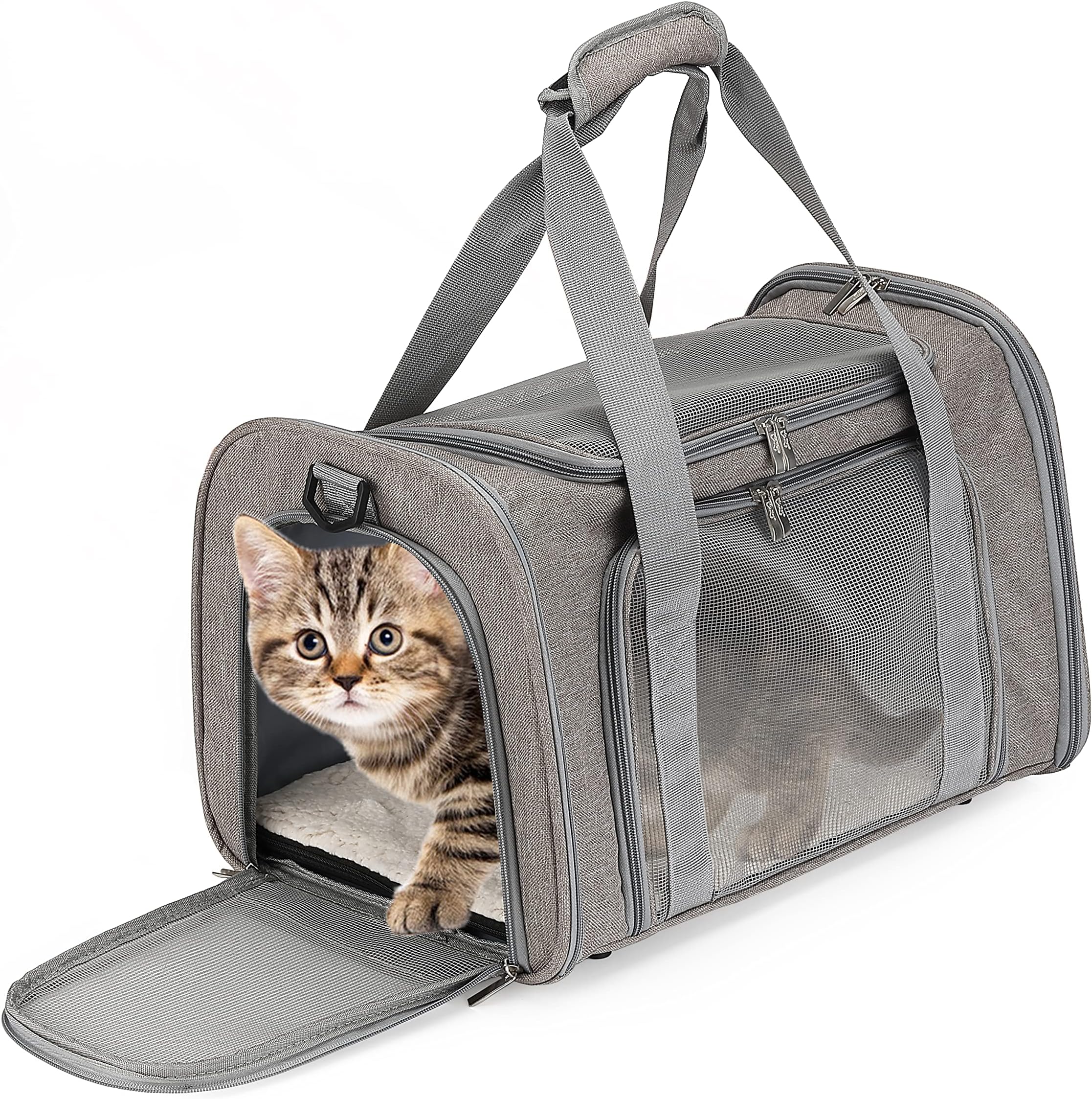 Vceoa 17.5x11x11 Inches Cat, Dog Carrier for Pets Up to 16