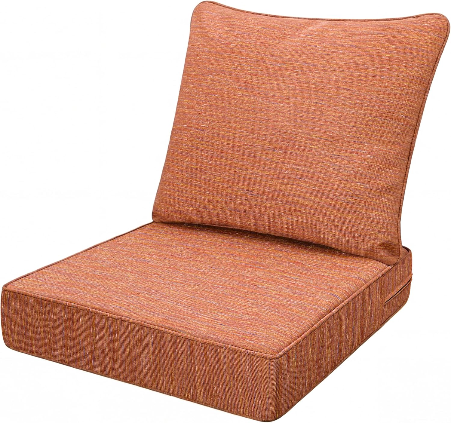 Volans Outdoor Chair Cushions for Patio Furniture, Outdoor Couch Cushion Set, 24" x 24" Waterproof Patio Seat Cushions with Removable Cover, Orange