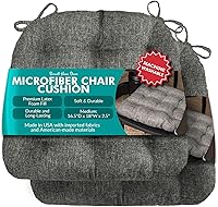 Vista 57 de Barnett Home Decor Cojín para Silla de Comedor de Microgamuza Camel con Lazos - 15 x 17 Tamaño Pequeño Cojín para Silla - Relleno de Espuma