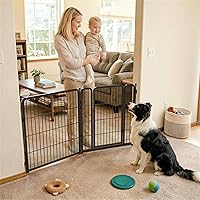 Vista 10 de FXW Puerta para perros extra ancha diseñada para uso en interiores, ancho ajustable de hasta 183 pulgadas de ancho