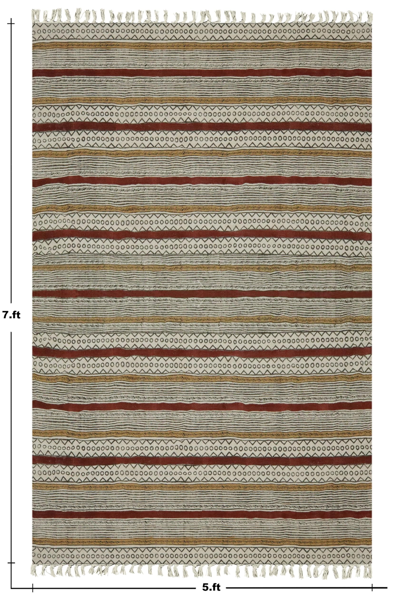 Kelim-Läufer, 2 x 10 Baumwollteppich, braun und schwarz, flach gewebt, 0,19 Zoll, weicher, leicht waschbarer Teppich für drinnen und draußen, Läuferteppiche für Flure, Treppen, Korridore