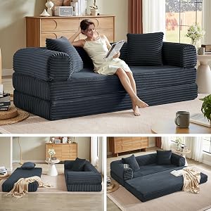 Boneless Couch Futon Sofa Bed Sectional Couches for Living Room Cloud Couch with Sleeper Sofa Sofas for Living