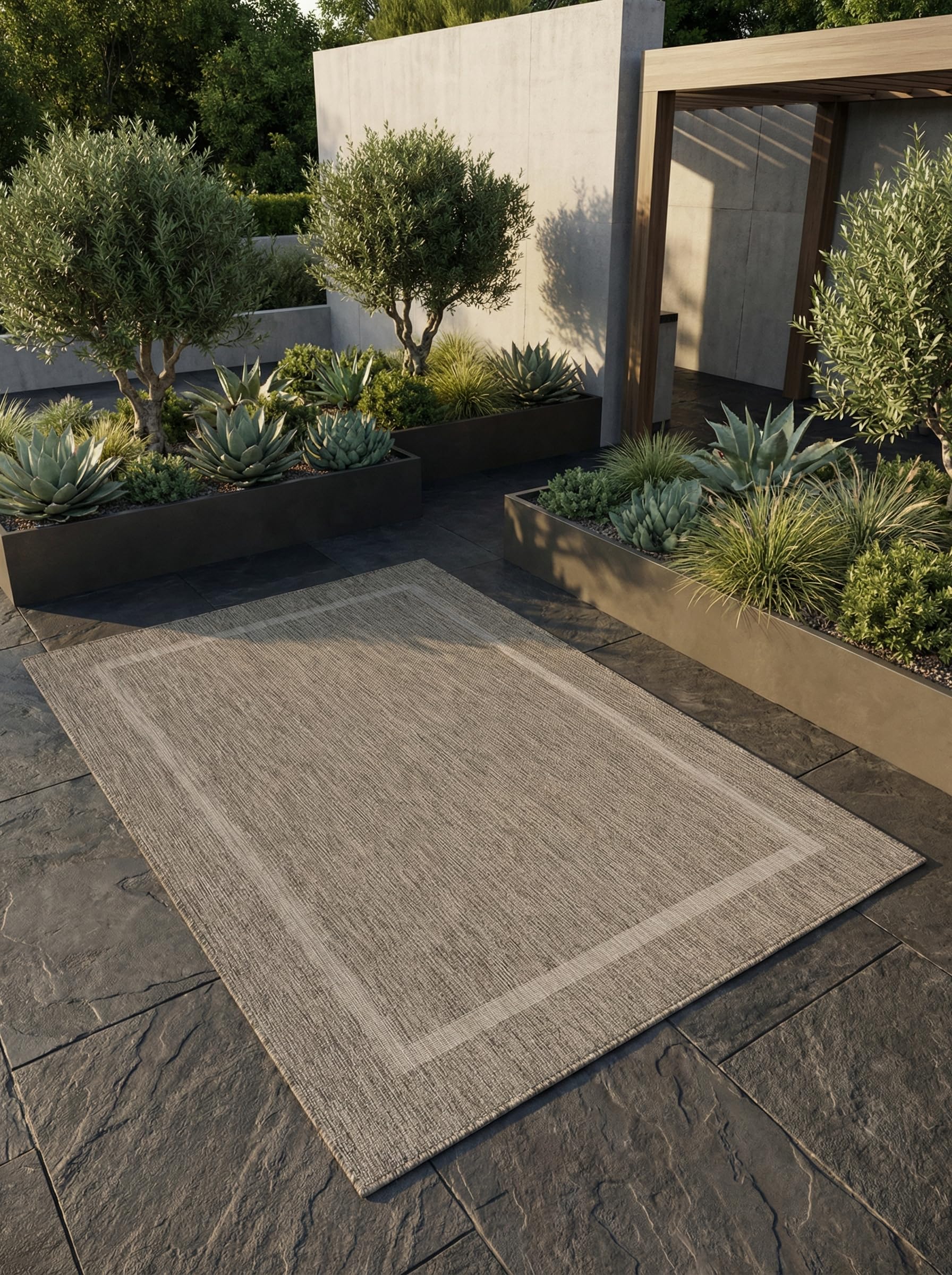 Tappeto da terrazza uniforme moderno resistente alle intemperie facile da mantenere lavabile resistente robusto marrone 120x170 cm terrazza giardino adatto al riscaldamento a pavimento OEKO-TEX