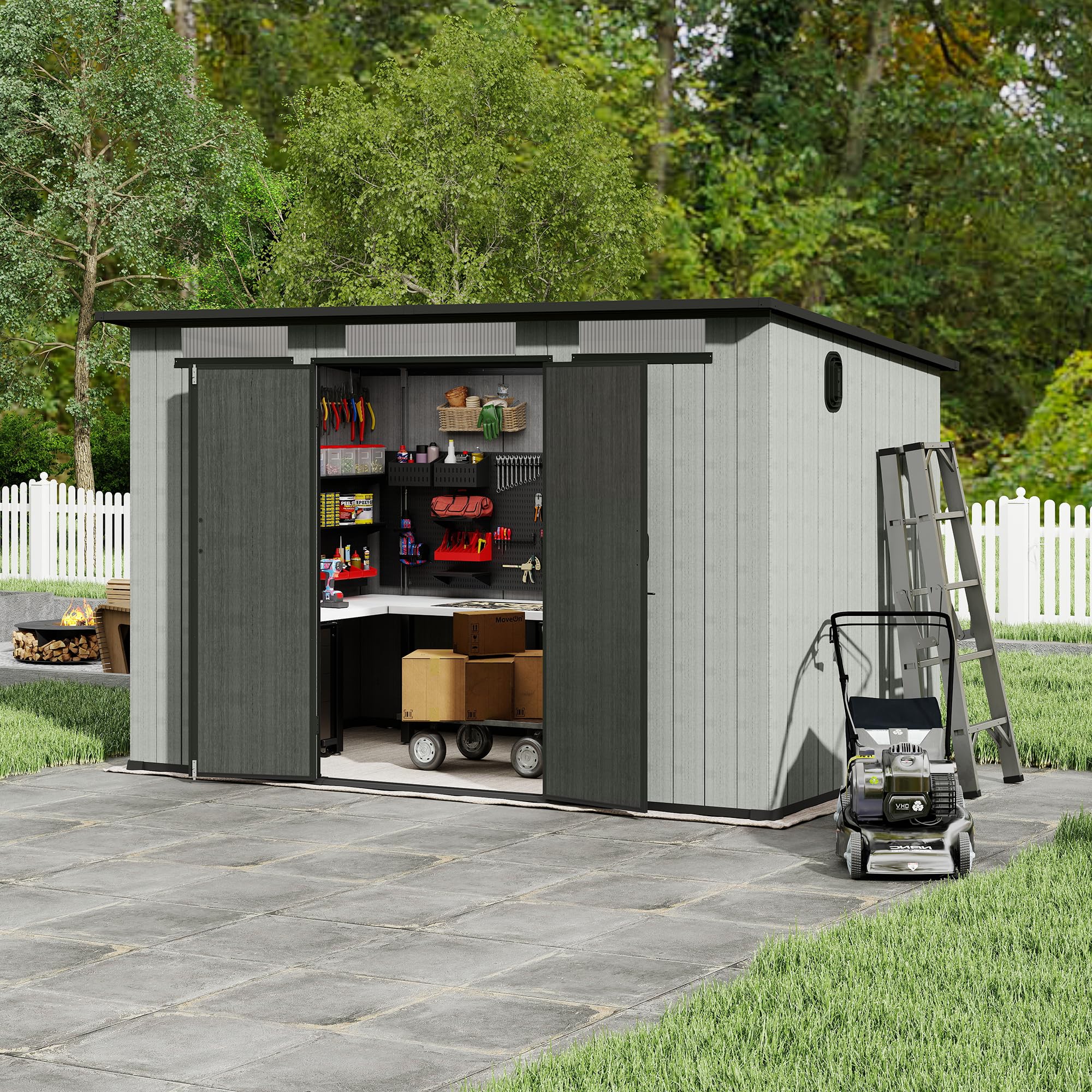 Amazon.com : Domi 6x11FT Outdoor Storage Shed with Double Lockable