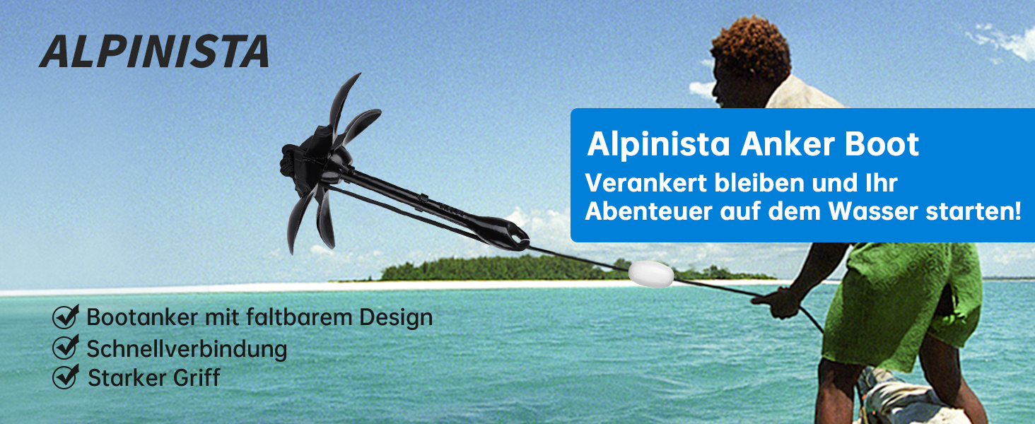 Alpinsta Faltanker 1,59 Kg Für SUP & Schlauchboot – Mit 12 M Marine-Seil & Tragetasche Alpinsta Faltanker 1,59 Kg Für SUP & Schlauchboot – Mit 12 M Marine-Seil & Tragetasche