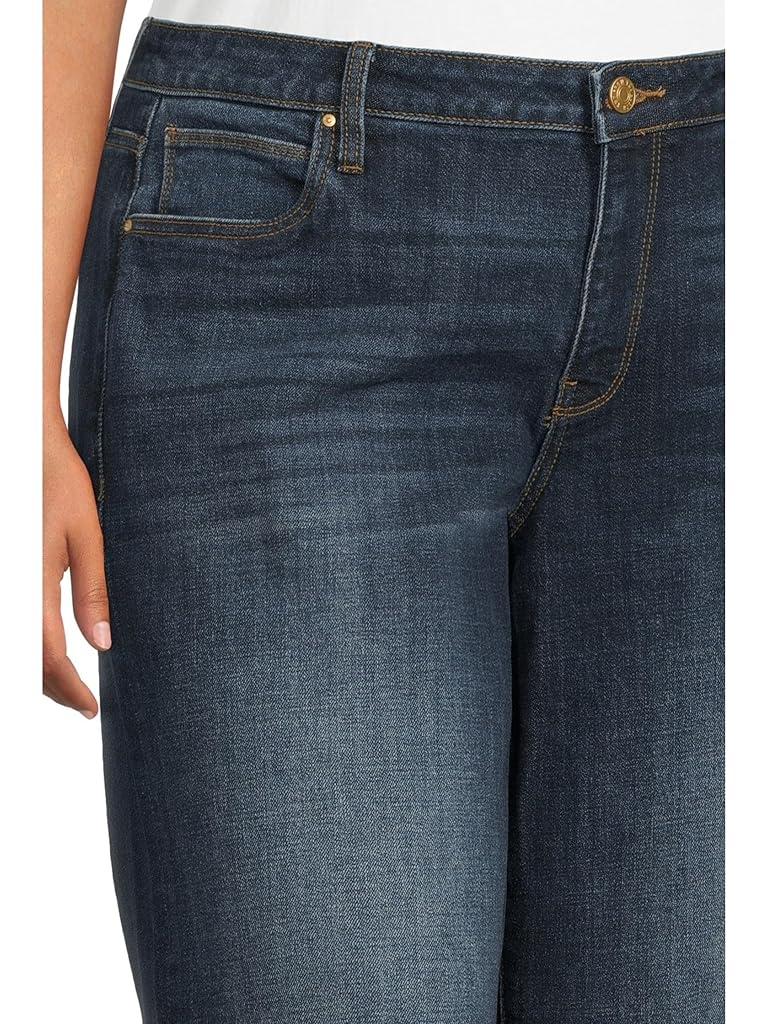 Black KUT from the Kloth Plus Sienna High Rise Straight Leg-roll Up 5"