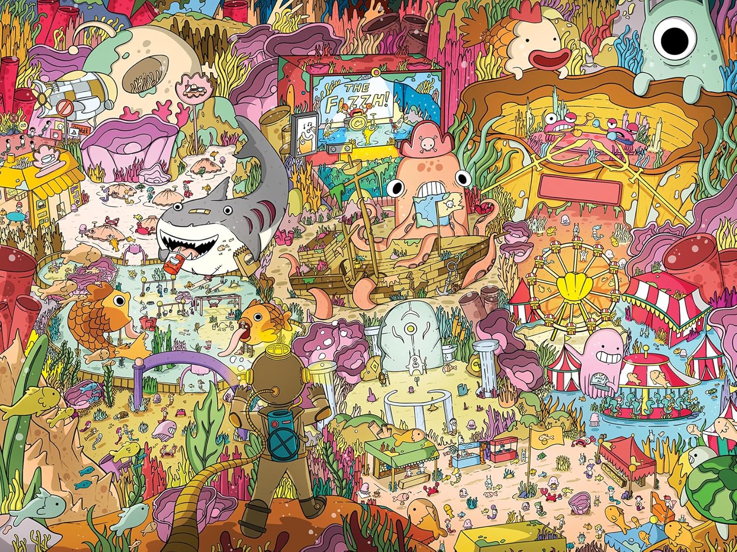 Lucky Puzzles Arctic Antics - 500 Piece Jigsaw Puzzle | Funny Polar Adventure Magic Puzzle | Coolest Adult Puzzles | Challenging Unique and Family Fun | 18 x 24 Inches
