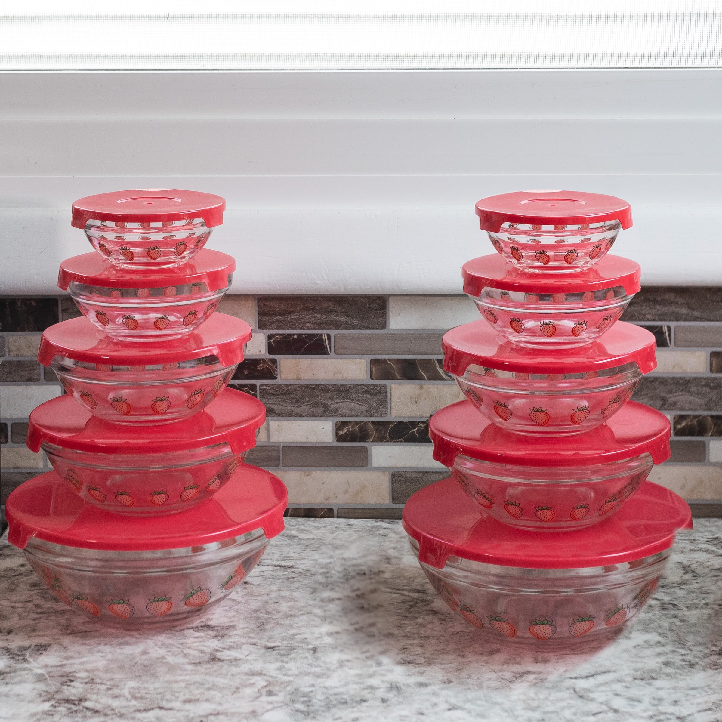 Amazon.com: Classic Cuisine Glass Bowls with Lids Set - Mixing
