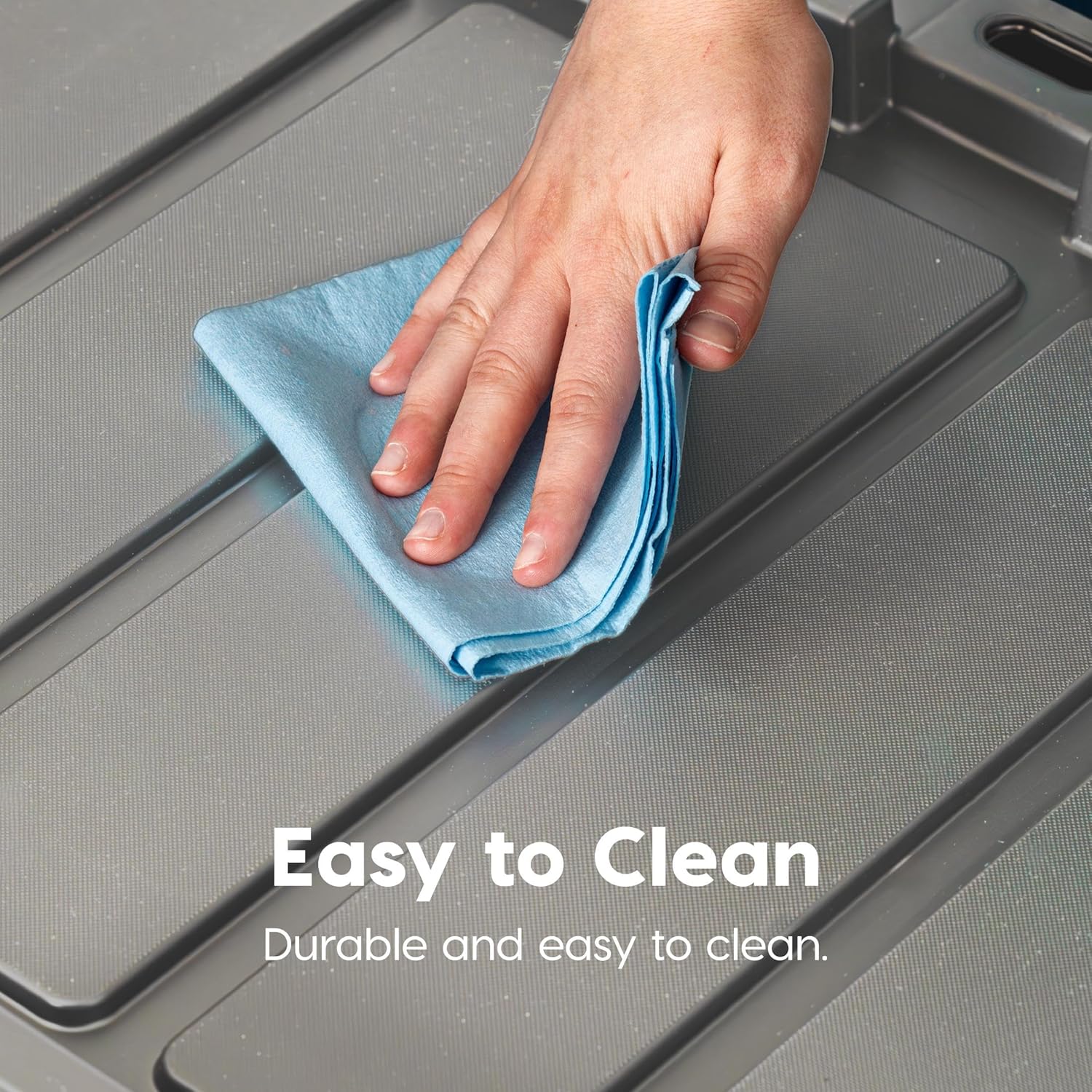 IRIS USA 3-Pack 27 Gallon Storage Bins with Lids |Made in USA| Heavy Duty Plastic Tote Containers for Truckbed Tool Box Organization, Large - Gray