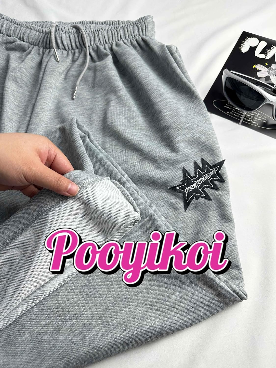 Pooyikoi Women Streetwear Sweatpants Drawstring Elastic Waist Loose Wide Leg Joggers Y2k Star Print Pants Harajuku Trousers - Image 5