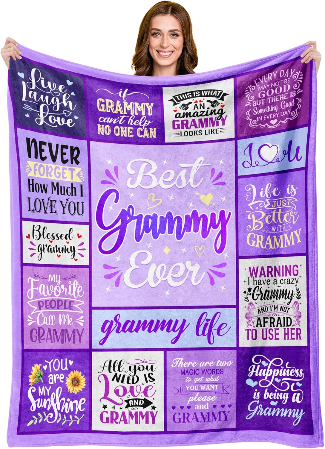 Grammy Gift, Grammy Birthday Gifts, Gifts for Grammy from Granddaughter Grandson, Best Grammy Gifts, Grammy Gift for Grandma, Grammy Christmas Mothers Day Throw Blanket Gifts 60"x50"