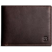 Full Grain Leather Wallet for Men | RFID Blocking | Extra Capacity Bifold Wallet with ID Windows | Ultra Strong Stitching | Slim Billfold with 13 Card Slots | Gift for Him