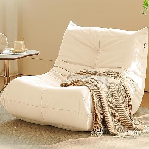 Silla Puf, Silla Puf Fireside Sofá Puf para Adultos, Sillas Puf para Adolescentes con Espuma de Alta Resistencia, Espuma Viscoelástica y Base