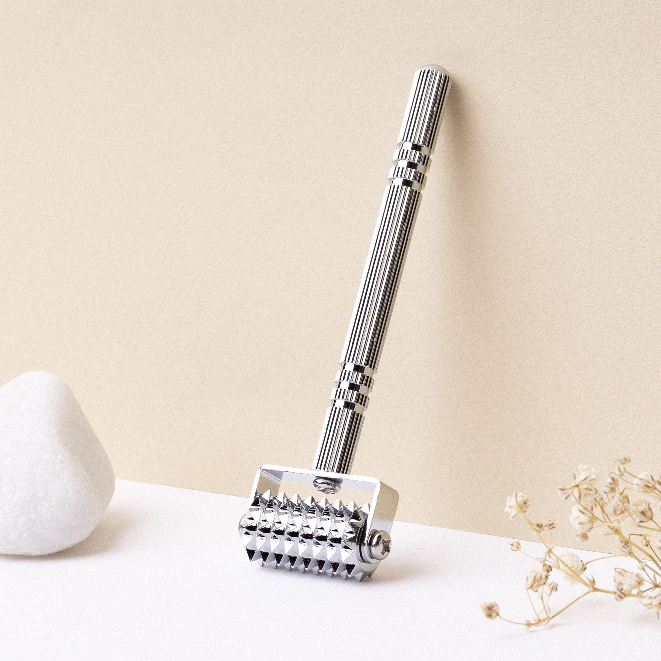 ROLL ON JADE - Ridoki Silver - Rouleau Masseur Visage Anti-Age - Roller Visage Lifting Naturel, Lissant, Raffermissant, Stimulant