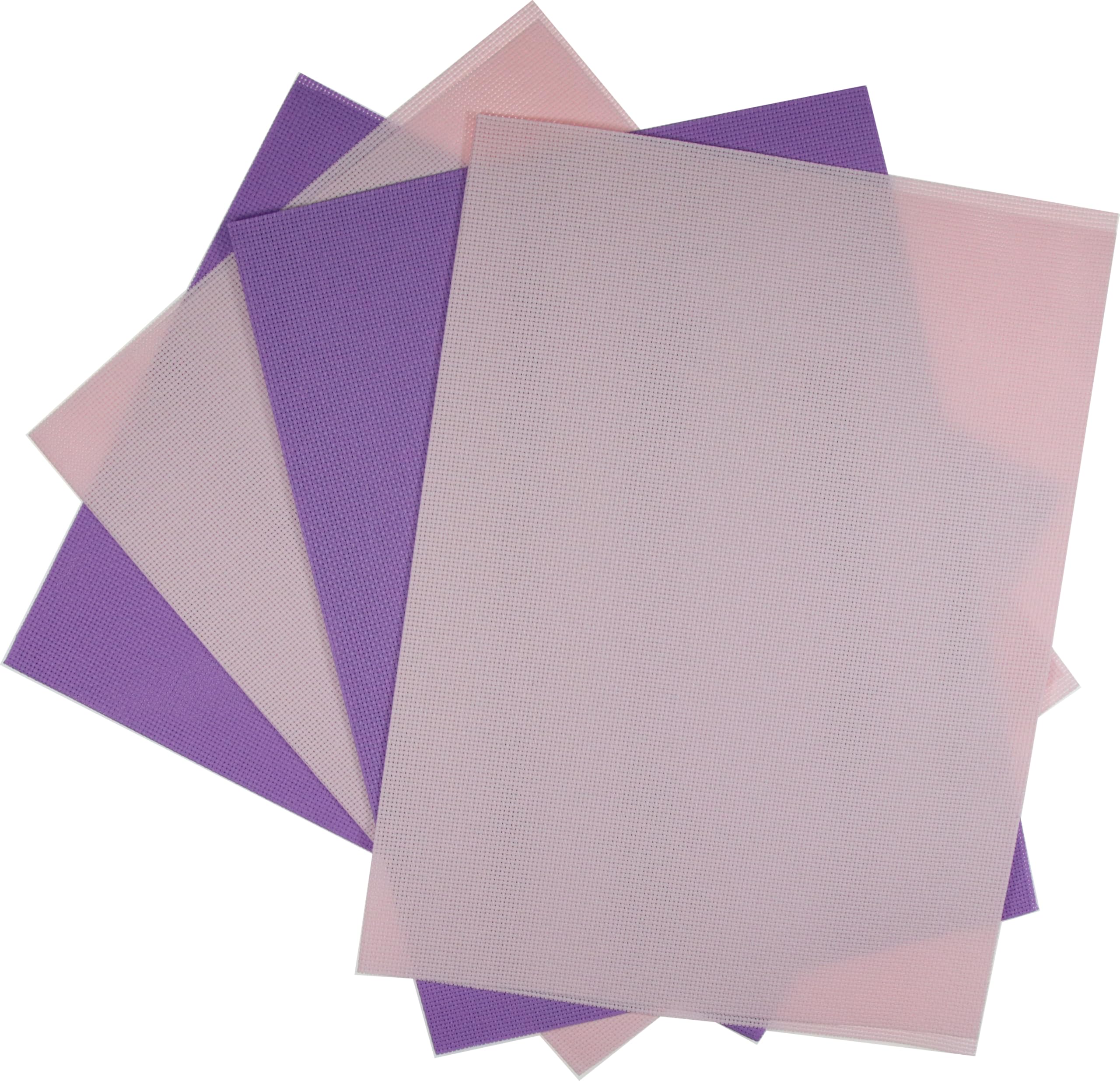 KCS 4/6 pc of 12" x 18" 30cmx45cm 16CT Counted Cotton Aida Cloth Cross Stitch Fabric (Lavender+Pink, 4 pc)