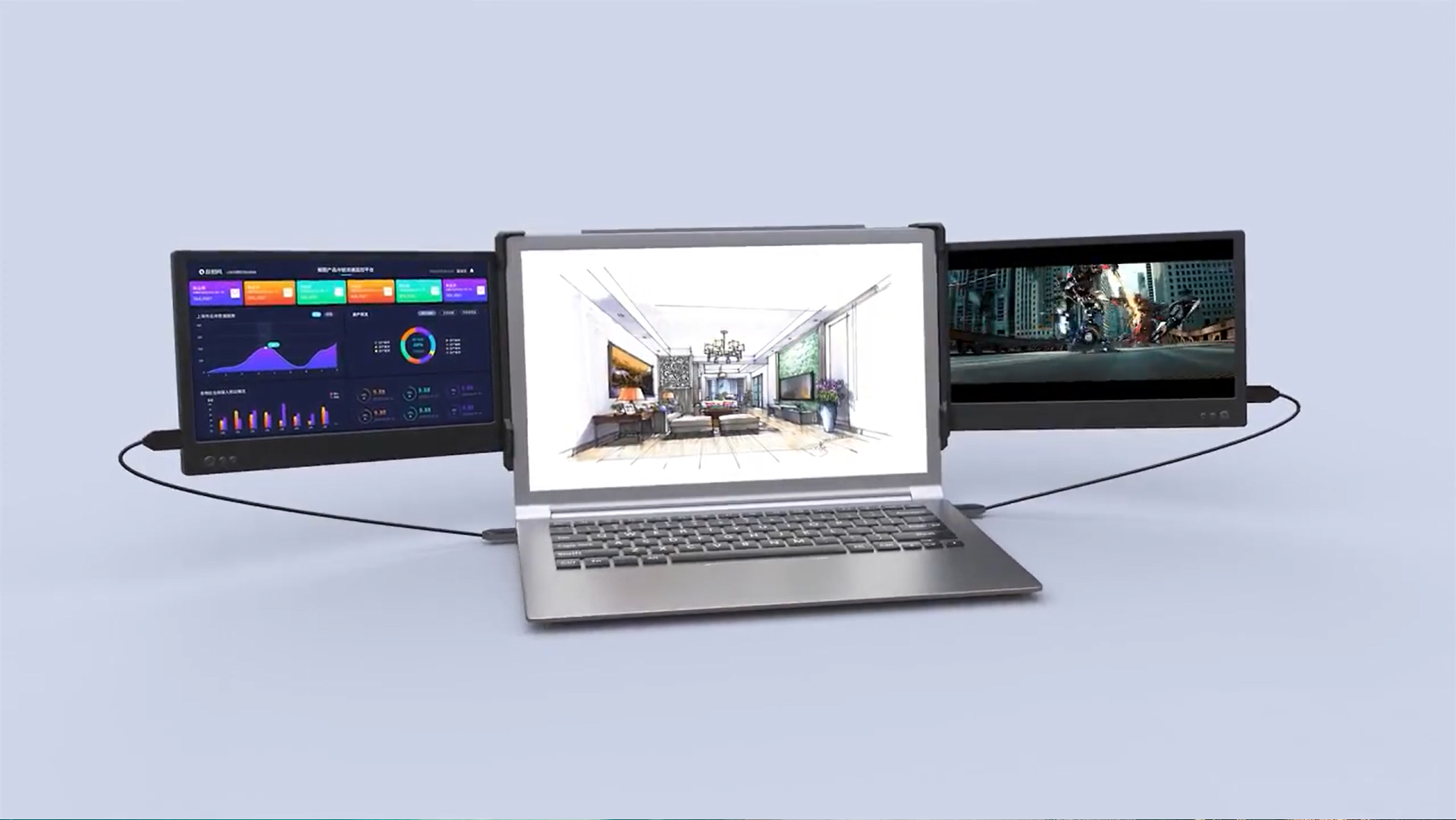 Amazon.com: CopGain P2 Triple Portable Monitor for Laptop Screen Extender  12 Inch Dual Monitors Extender FHD 1080P IPS Display  Type-C/HDMI/USB-A/Speakers for 13-16 Inch Notebook Computer Windows Mac  Phone : Electronics