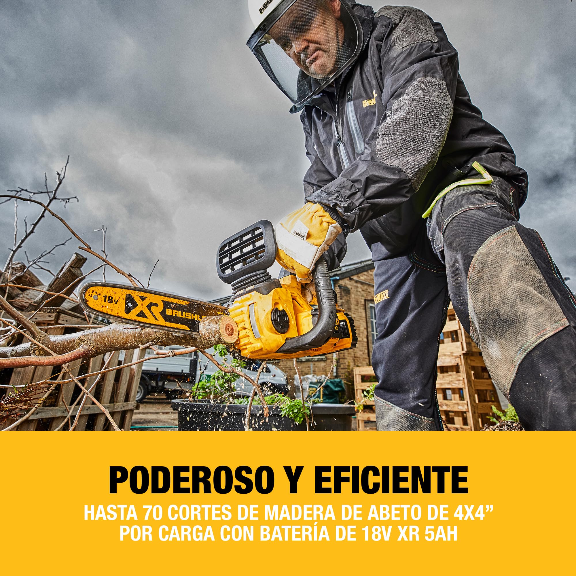 DEWALT Motosierra Compacta Sin Escobillas 18V XR, Espada de 30 cm, Sin batería ni cargador, DCM565N-XJ
